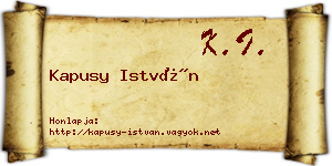 Kapusy István névjegykártya