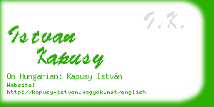 istvan kapusy business card
