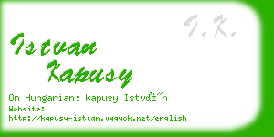 istvan kapusy business card